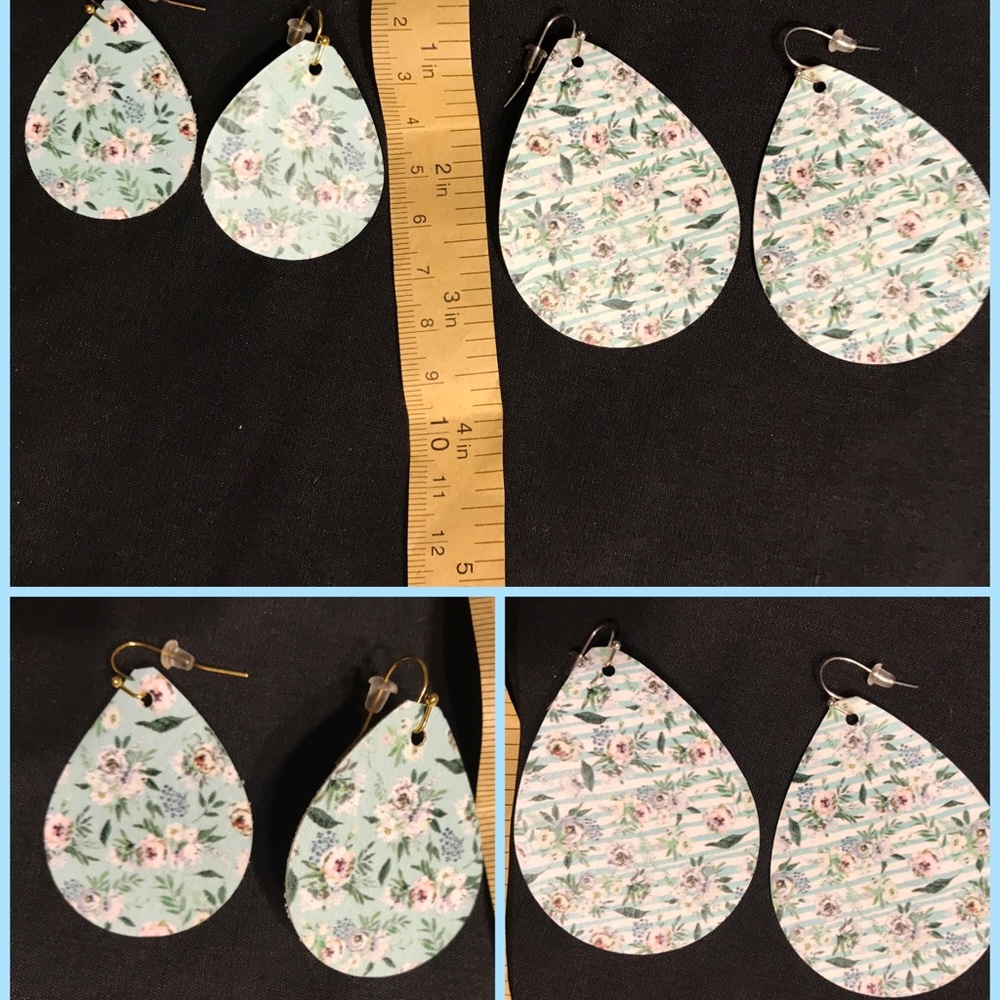 Floral Leather Earrings